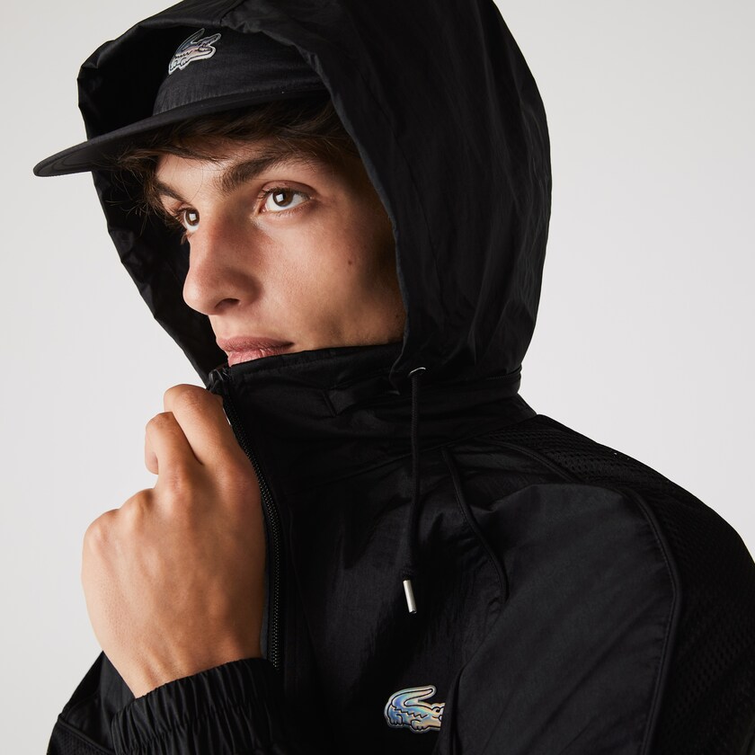 Men's Lacoste Black Jackets CONCEPTS Collaboration Lightweight Zip-Up XF5-31693W4