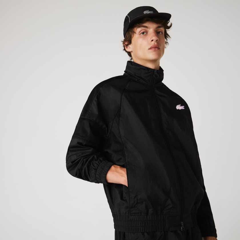 Men's Lacoste Black Jackets CONCEPTS Collaboration Lightweight Zip-Up XF5-31693W4