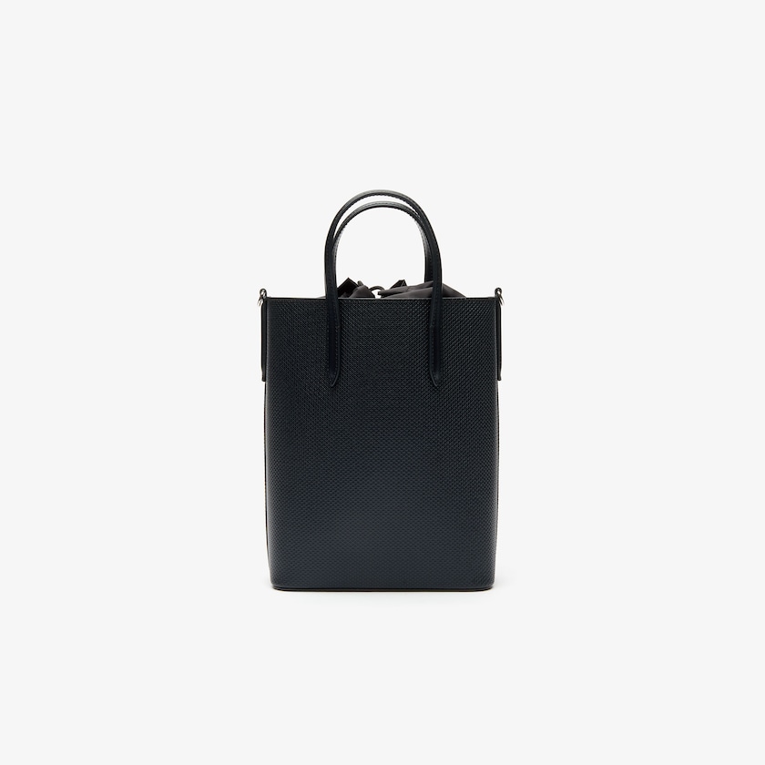 Women's Lacoste Black Tote Bags Chantaco Branded Leather Vertical VZ6-48304Y9