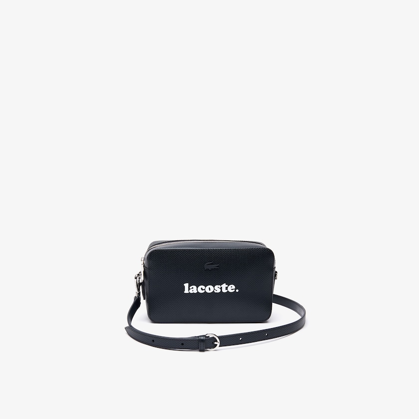 Women's Lacoste Black Shoulder Bag Chantaco Branded Leather VS3-42274Q3