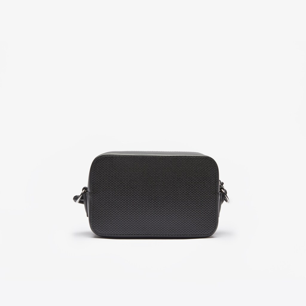 Men's Lacoste Black Shoulder Bag Chantaco Matte Piqué Leather JI7-12361F1