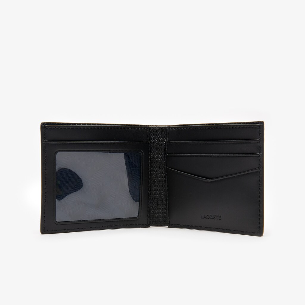 Men's Lacoste Black Wallets Chantaco Piqué Leather 3 Card OM6-45944E4