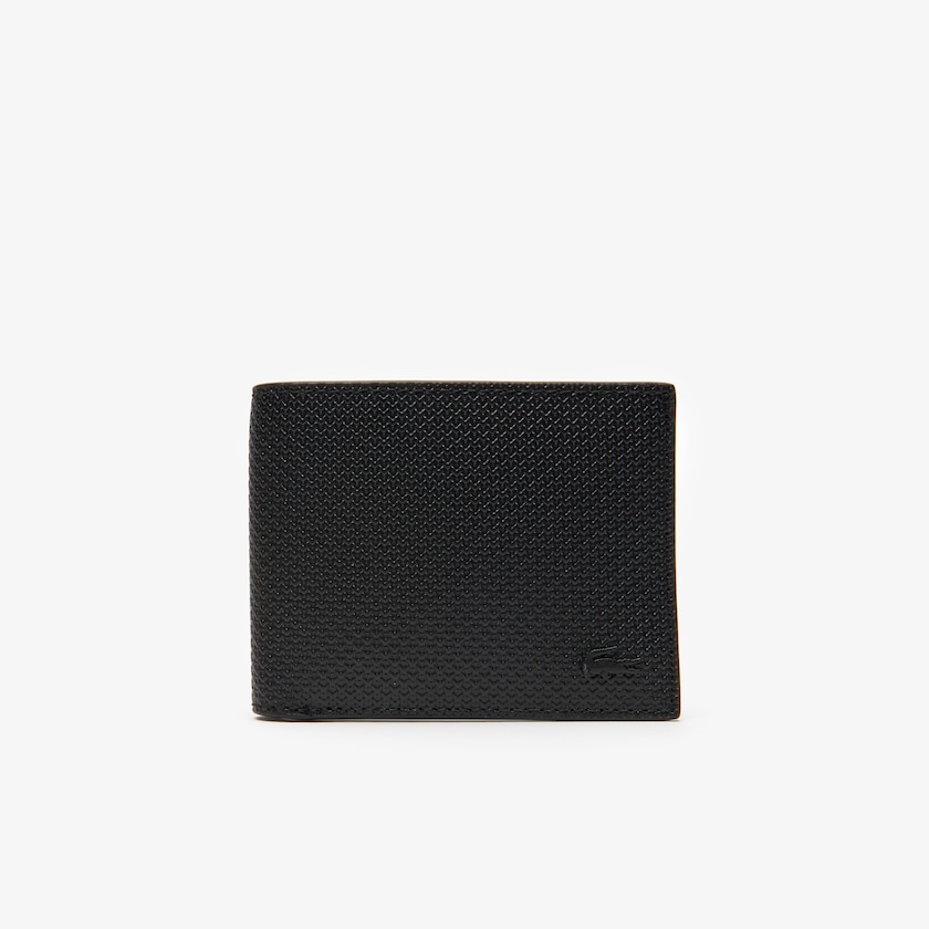 Men's Lacoste Black Wallets Chantaco Piqué Leather 3 Card OM6-45944E4