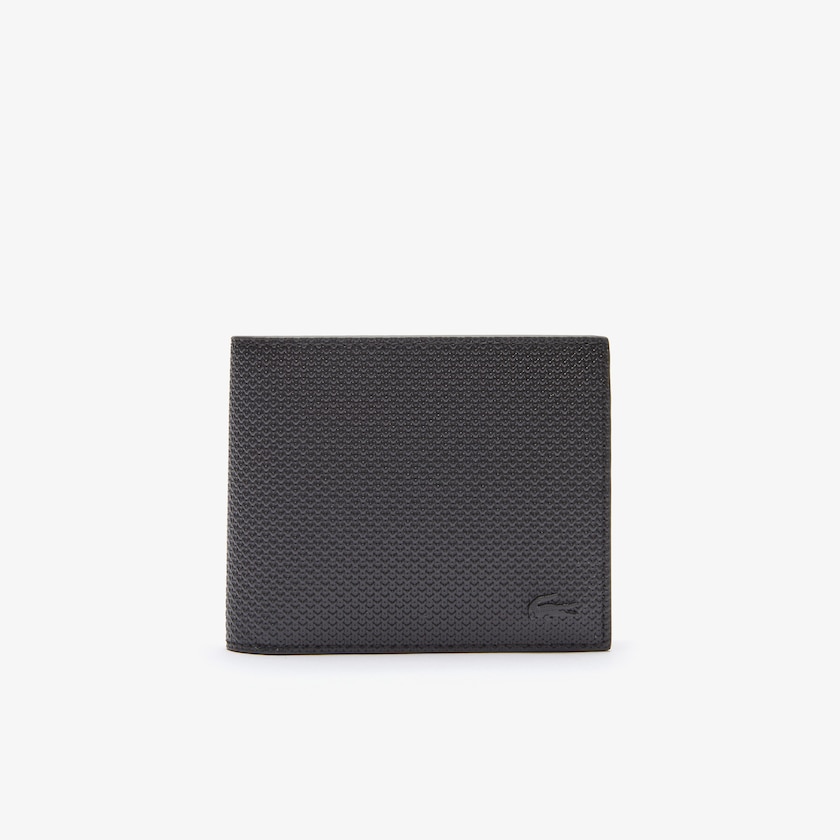 Men's Lacoste Black Wallets Chantaco Piqué Leather 8 Card CK4-22362D6