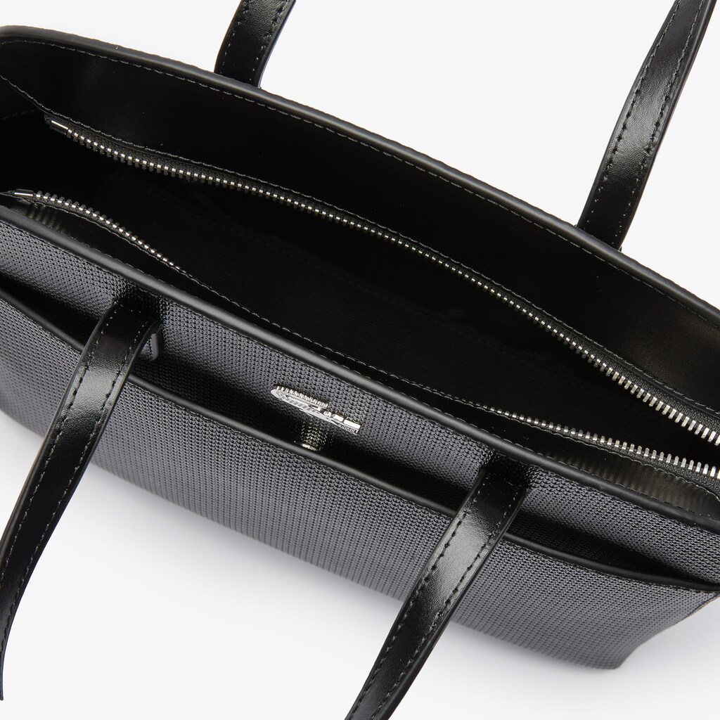 Women's Lacoste Black Handbag Chantaco Piqué Leather FR8-73347N5