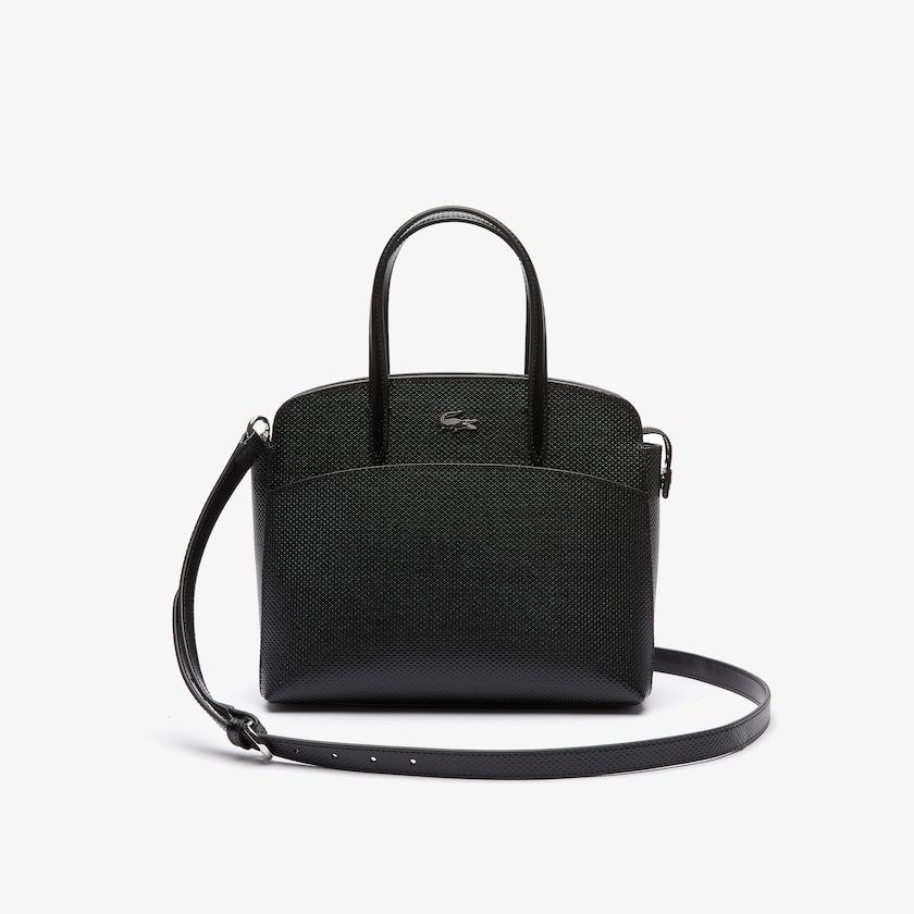 Women's Lacoste Black Handbag Chantaco Piqué Leather FR8-73347N5
