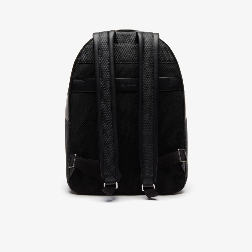 Men's Lacoste Black Backpacks Chantaco Soft Leather Zip OD2-28342Z8