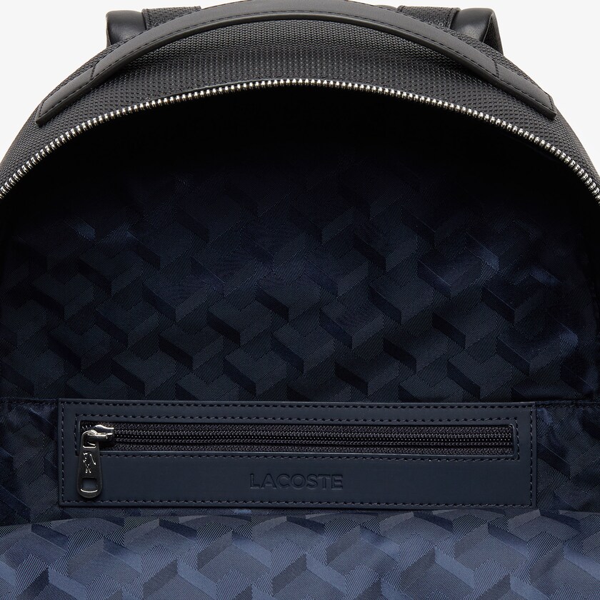 Men's Lacoste Black Backpacks Chantaco Soft Leather Zip OD2-28342Z8
