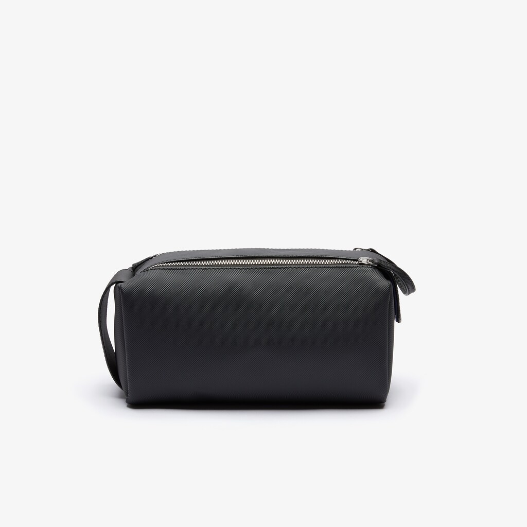 Men's Lacoste Black Bags Classic Double Zip Petit Piqué Toilet Kit HD0-31283X7