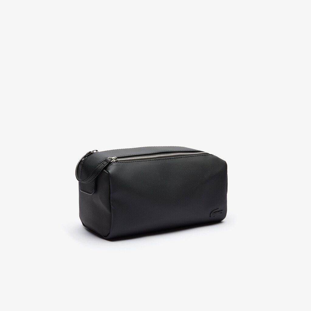 Men's Lacoste Black Bags Classic Double Zip Petit Piqué Toilet Kit HD0-31283X7