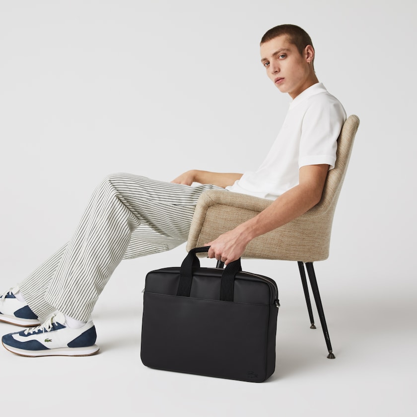 Men's Lacoste Black Bags Classic Petit Piqué Computer Bag BB5-53995E8