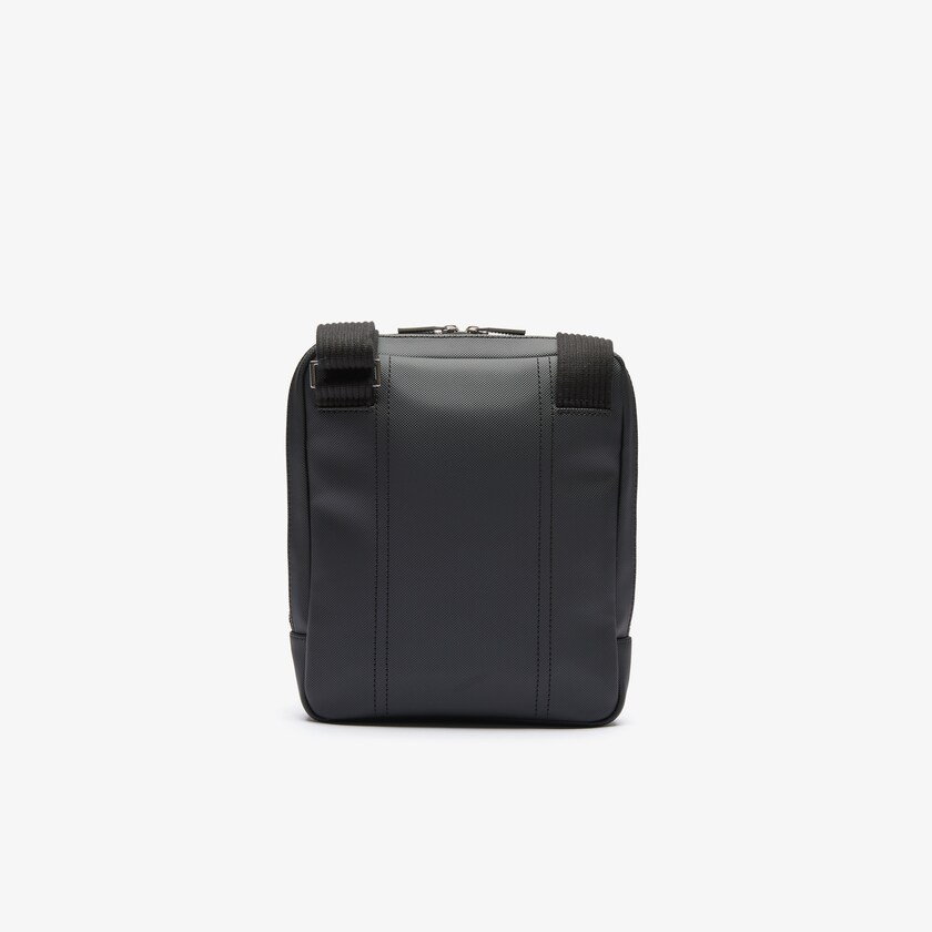 Men's Lacoste Black Bags Classic Zippered Pocket Rectangular Crossbody Bag HU1-61046X1