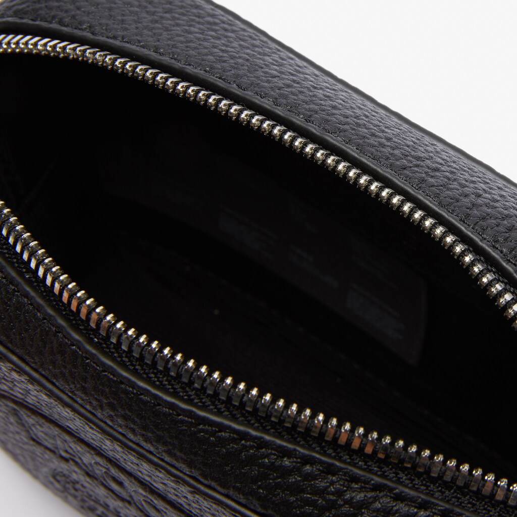 Women's Lacoste Black Bags Croco Crew Embossed Logo Grained Leather Belt Bag LL9-16751U9