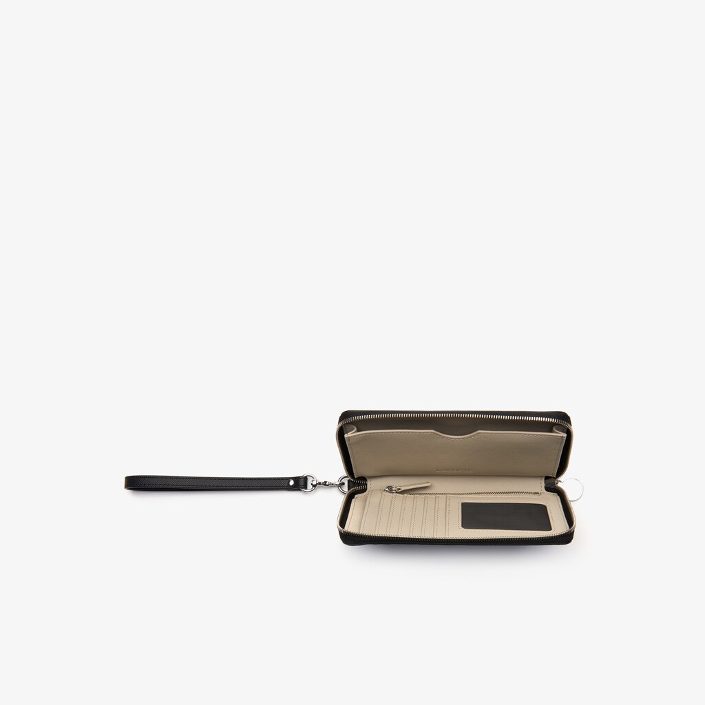 Women's Lacoste Black Wallets Daily Classic Coated Canvas Wristlet NW4-20262U3