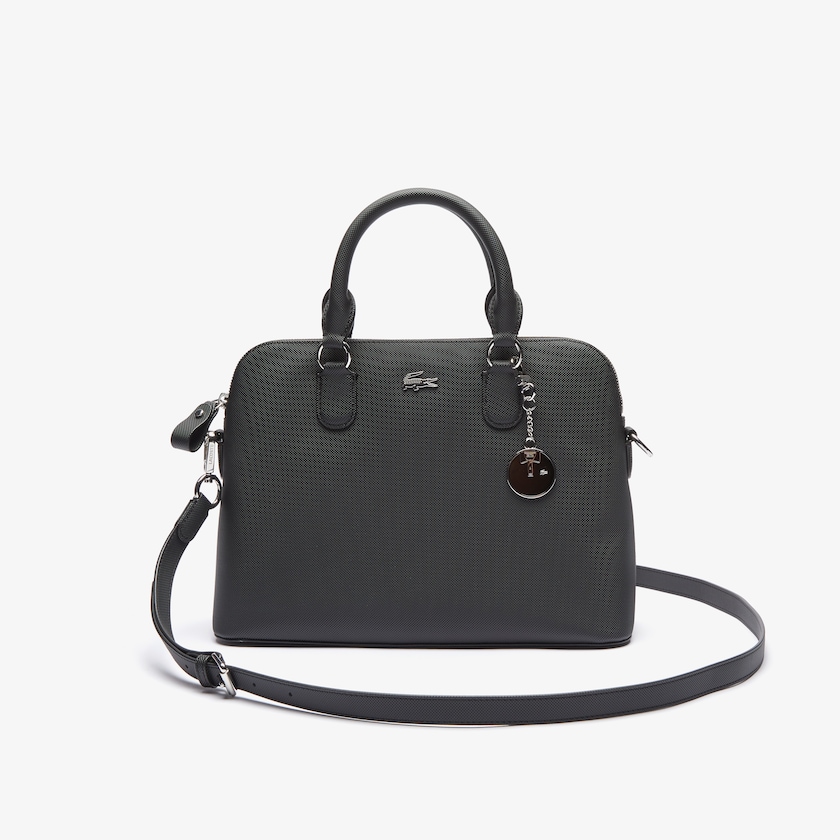 Women's Lacoste Black Bags Daily Classic Coated Piqué Canvas Bugatti Bag SQ7-80678L1