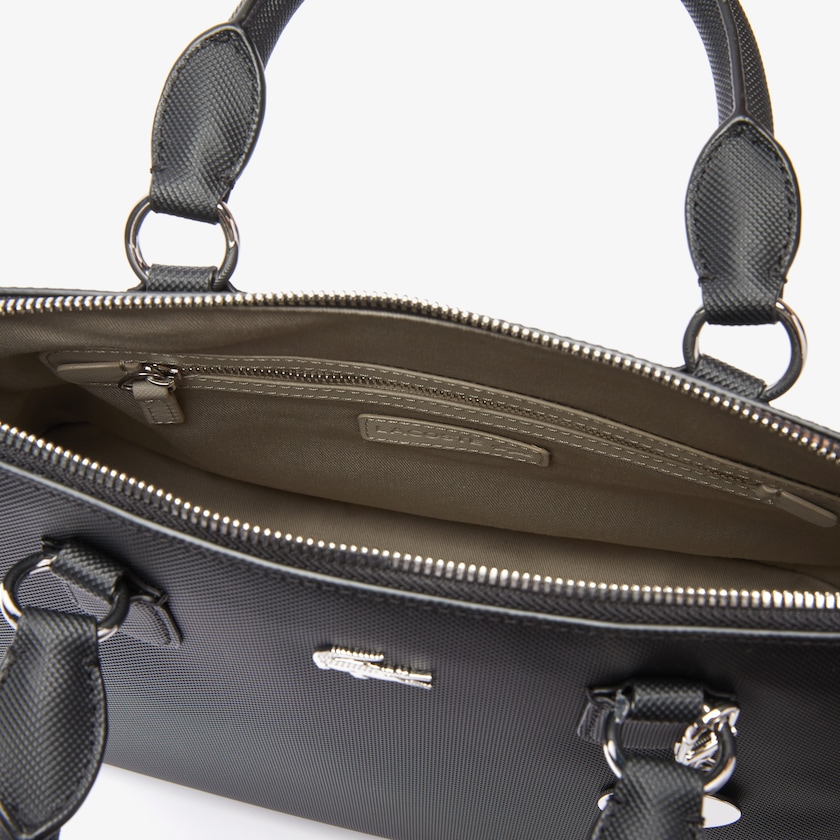 Women's Lacoste Black Bags Daily Classic Coated Piqué Canvas Bugatti Bag SQ7-80678L1