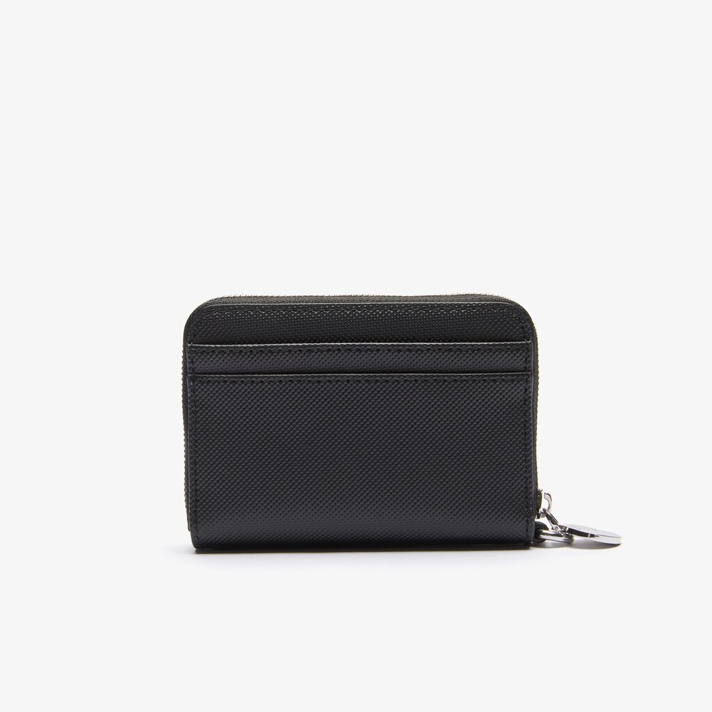 Women's Lacoste Black Wallets Daily Classic Small Coated Piqué Canvas Zip XM6-98129P7