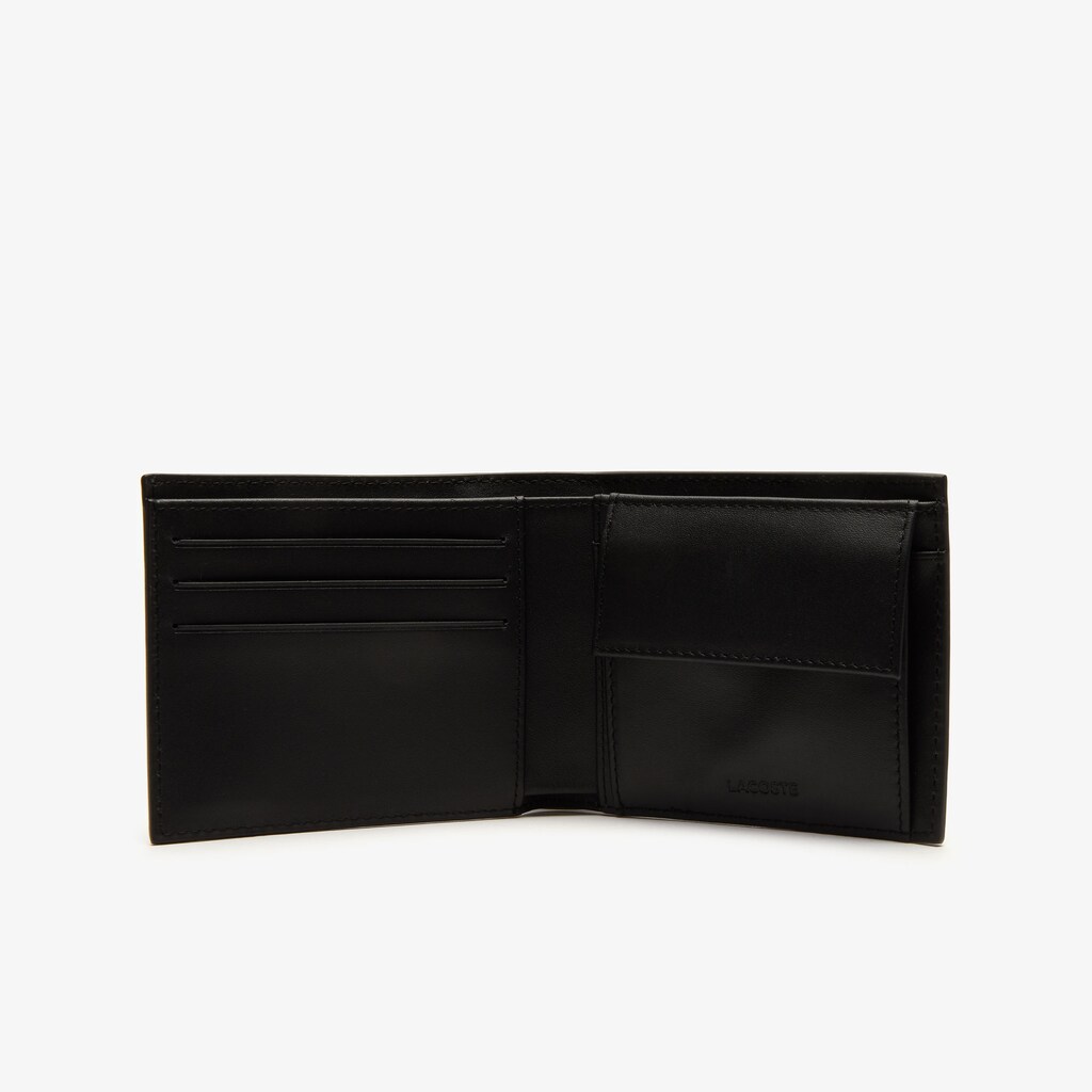 Men's Lacoste Black Accessories Fitzgerald Leather Wallet And Card Holder Set KY9-48704W7