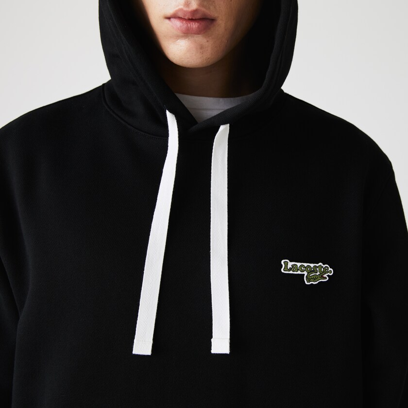Men's Lacoste Black Sweatshirts Hooded Fleece RW1-07090K2