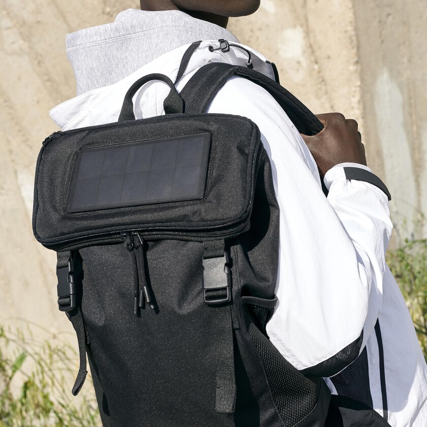Men's Lacoste Black Backpacks Infini-T Solar Charger AV7-26032Y0