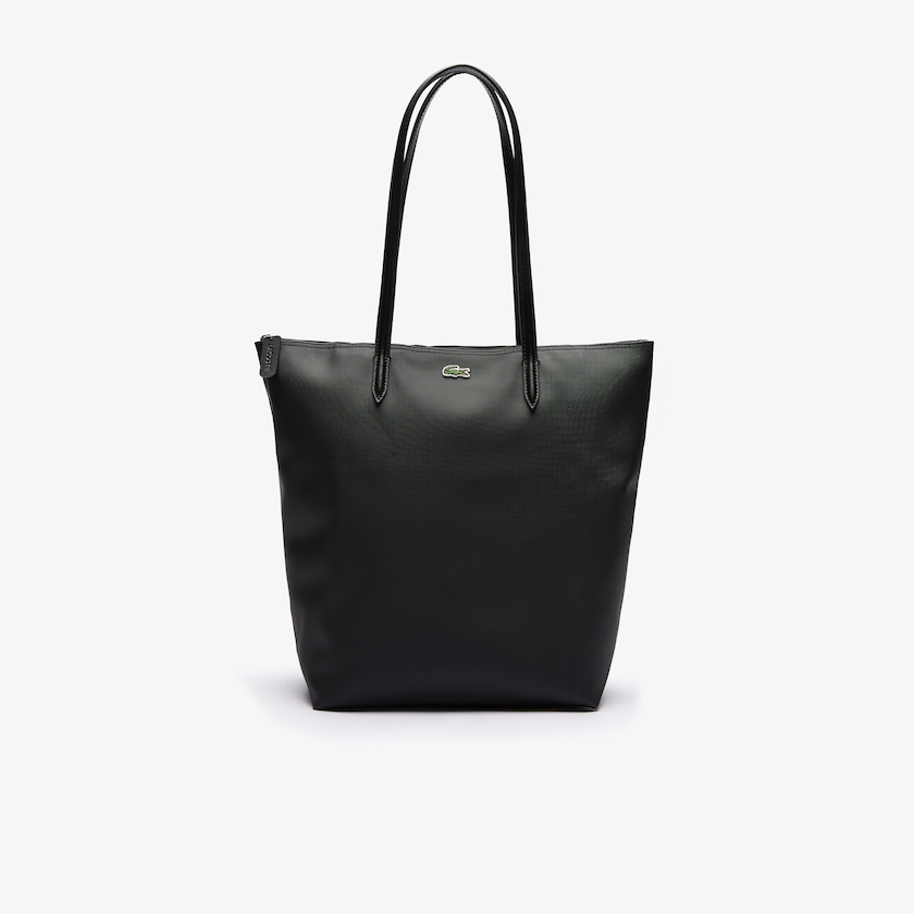 Women's Lacoste Black Tote Bags L.12.12 Concept Vertical Zip EO0-64746V0