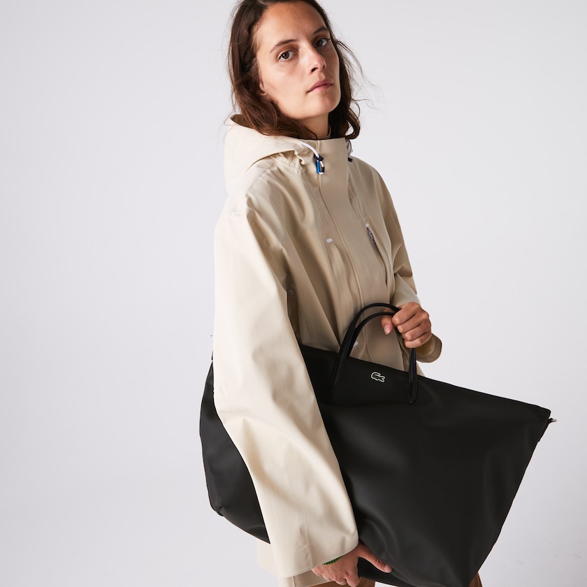Women's Lacoste Black Tote Bags L.12.12 Concept Weekend JY3-41924G5