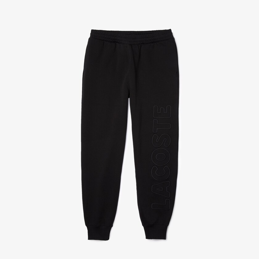 Men's Lacoste Black Pants LIVE Embroidered Cotton Blend Tracksuit AC0-57345L7