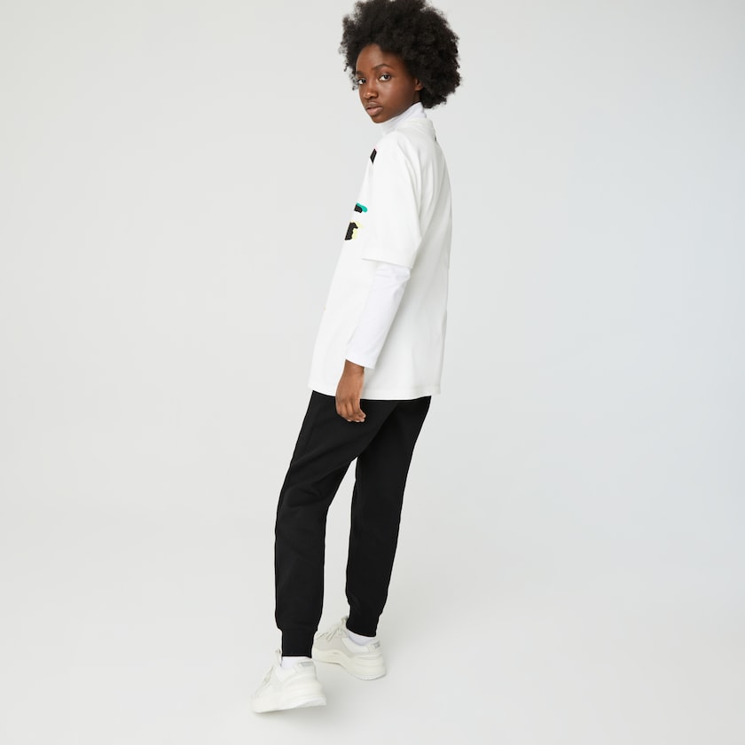 Men's Lacoste Black Pants LIVE Embroidered Cotton Blend Tracksuit AC0-57345L7