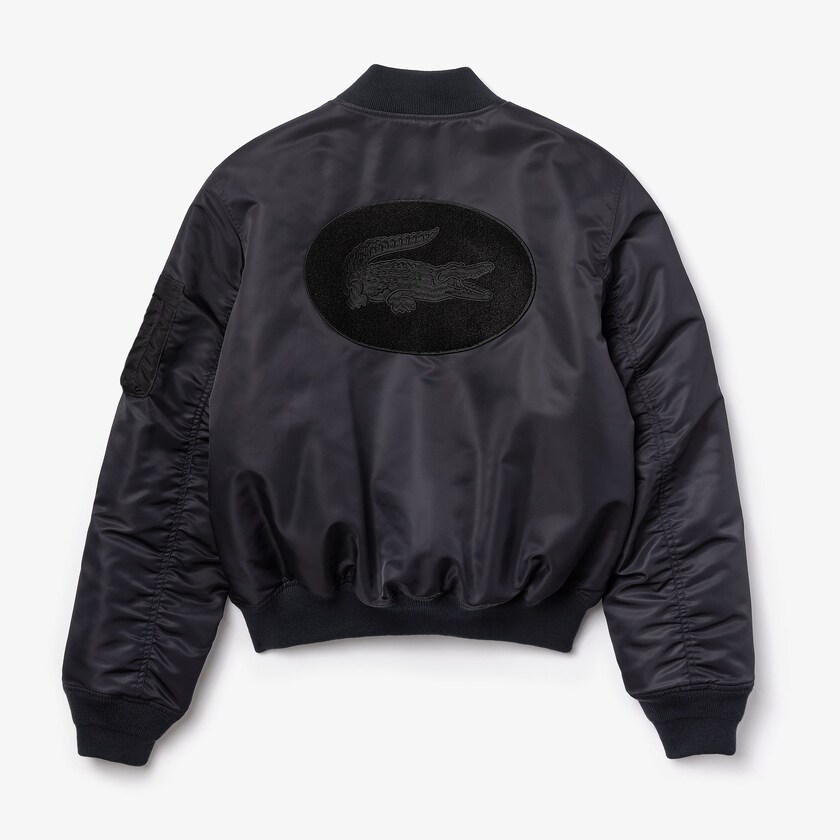 Men's Lacoste Black Jackets LIVE Oversized Contrast Bomber OB7-13131D5