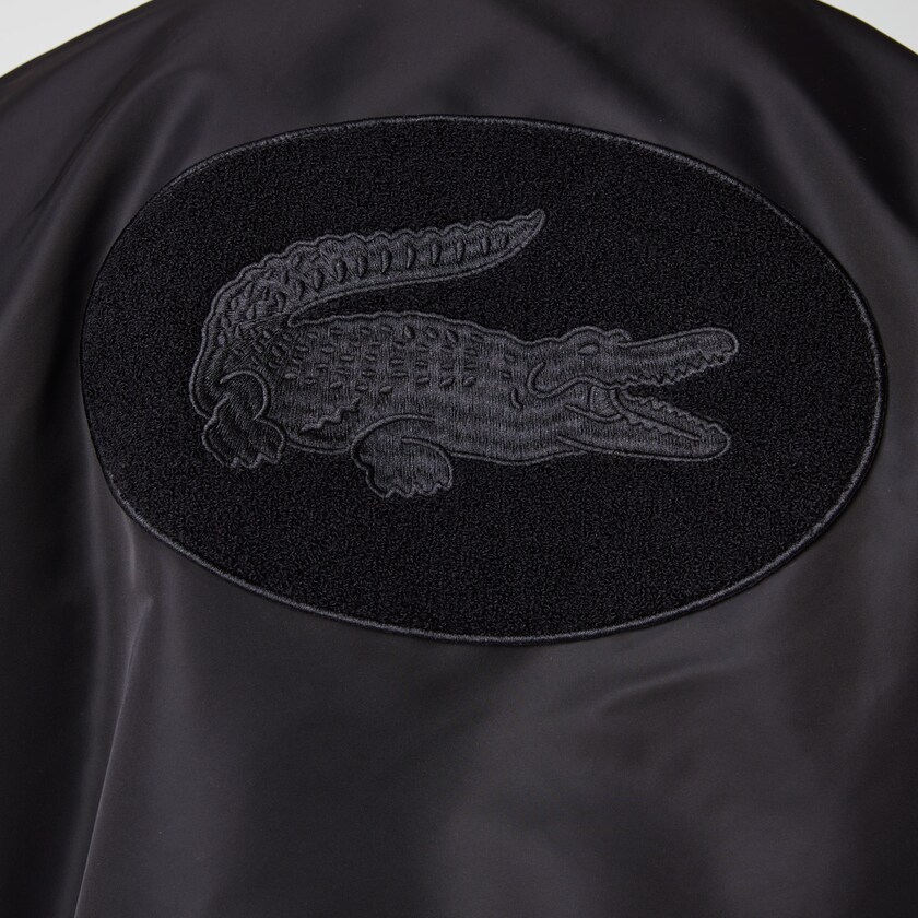 Men's Lacoste Black Jackets LIVE Oversized Contrast Bomber OB7-13131D5