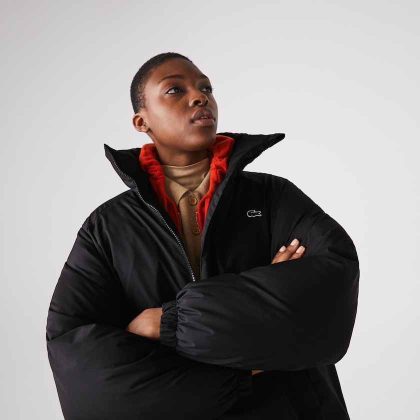Women's Lacoste Black Jackets LIVE Oversized Water-Resistant Quilted MP8-47124Q5