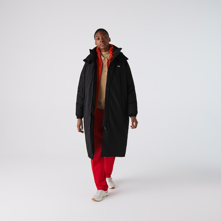 Women's Lacoste Black Jackets LIVE Oversized Water-Resistant Quilted MP8-47124Q5