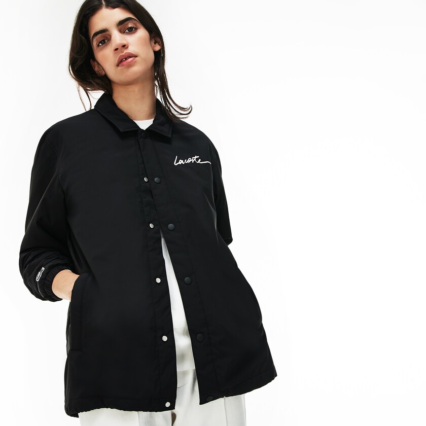 Men's Lacoste Black Jackets LIVE Signature Taffeta IM7-66866W4