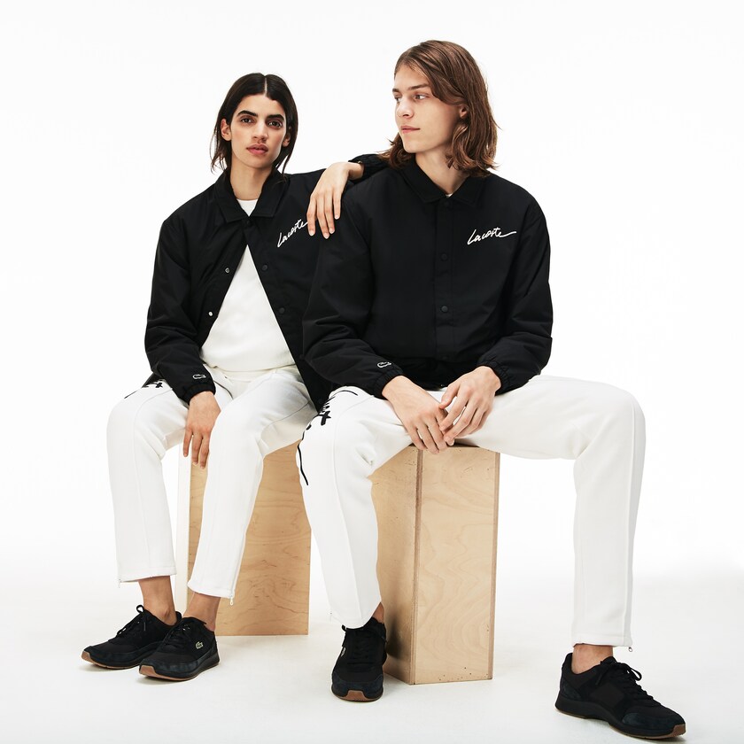 Men's Lacoste Black Jackets LIVE Signature Taffeta IM7-66866W4