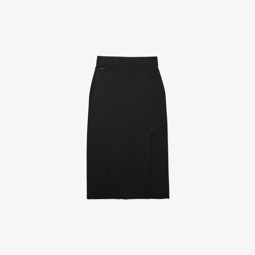 Women's Lacoste Black Skirts LIVE Slit-Front Knit HY7-37813G0