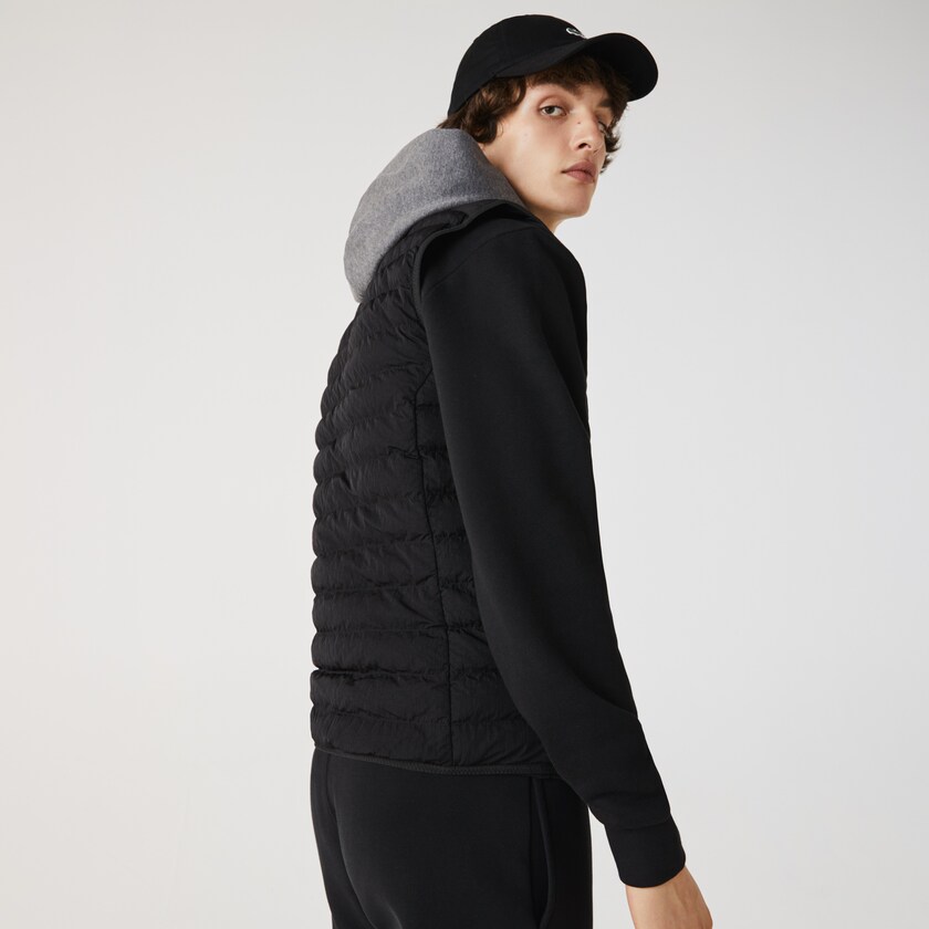Men's Lacoste Black Coats Lightweight Foldable Water-Resistant Puffer GB3-29212S0