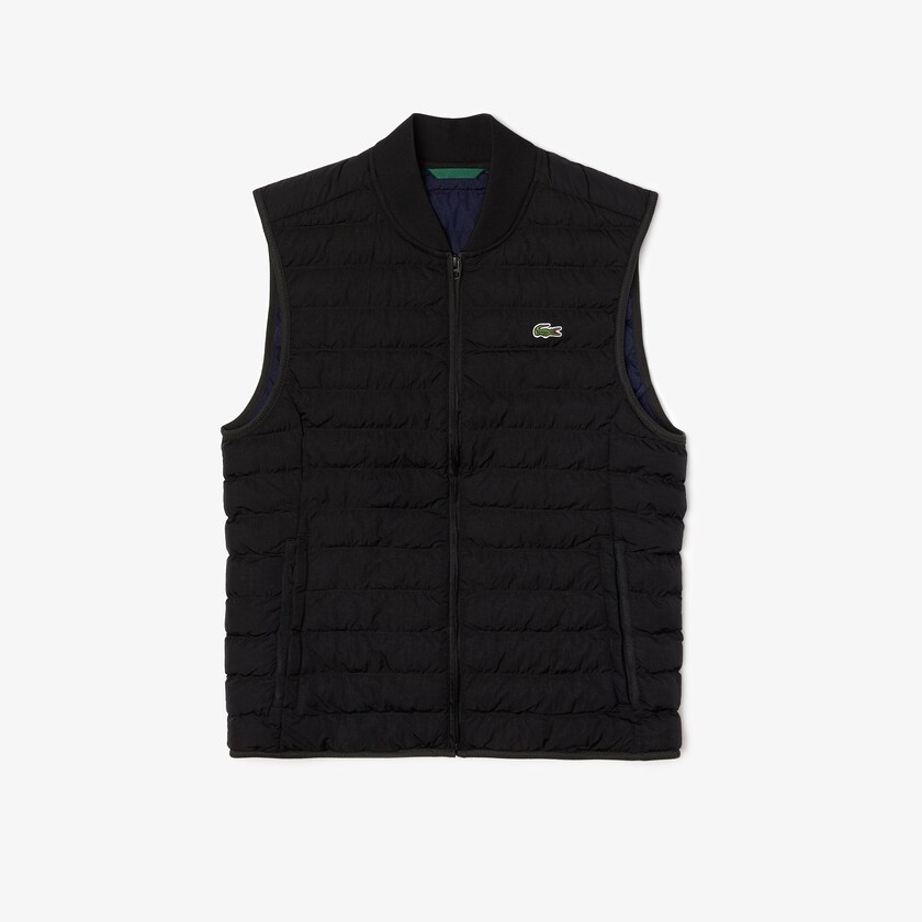 Men's Lacoste Black Coats Lightweight Foldable Water-Resistant Puffer GB3-29212S0