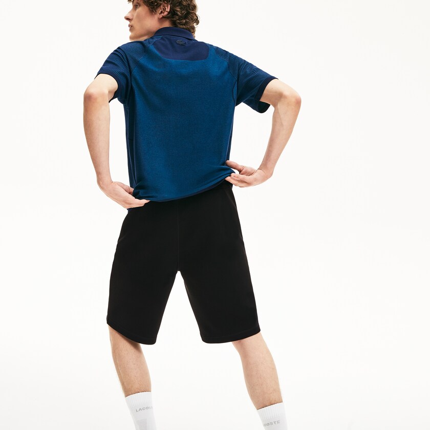 Men's Lacoste Black Shorts Motion Stretch Cotton Bermuda RE5-42154T7