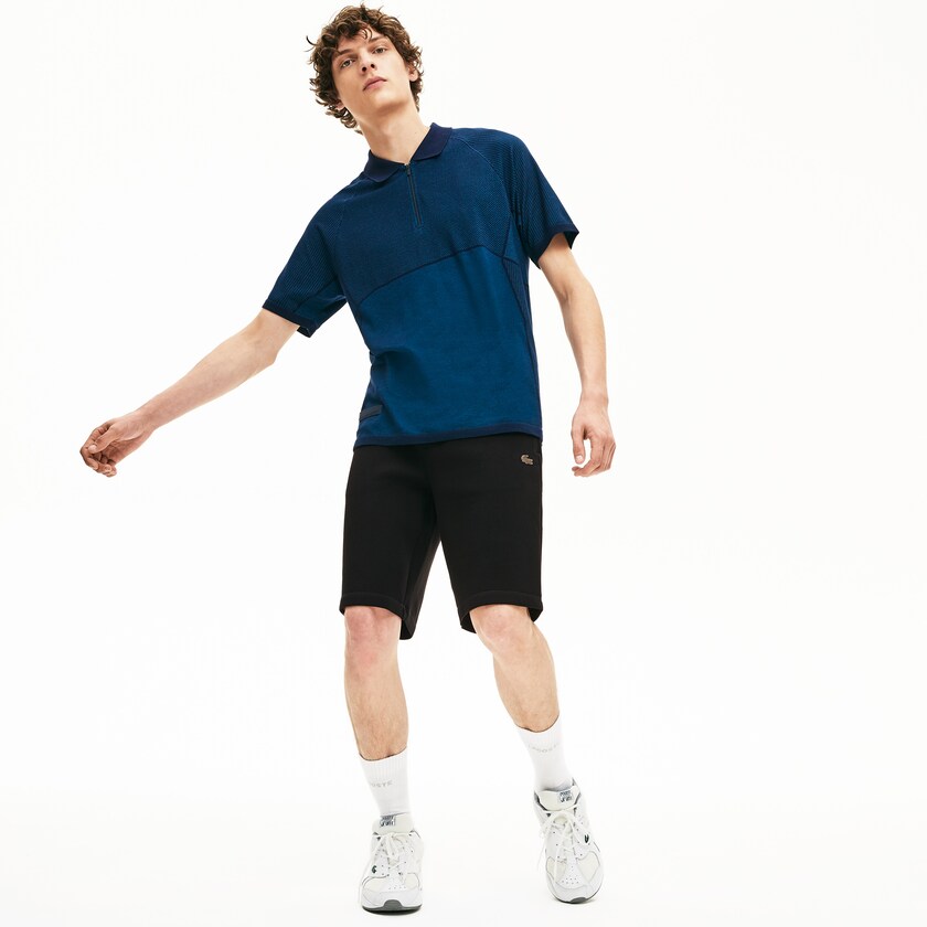 Men's Lacoste Black Shorts Motion Stretch Cotton Bermuda RE5-42154T7