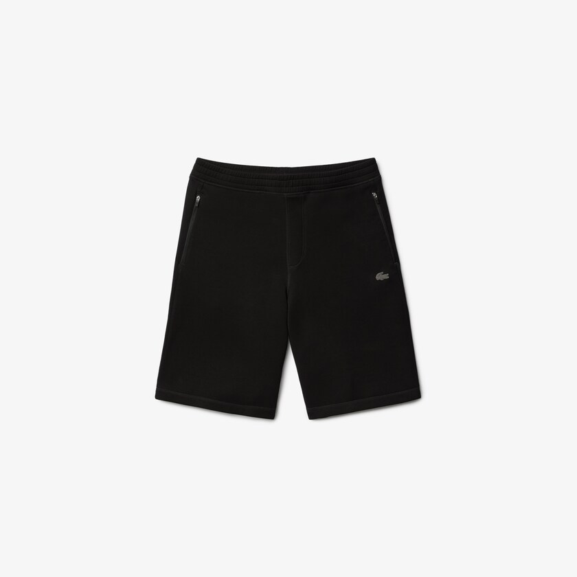 Men's Lacoste Black Shorts Motion Stretch Cotton Bermuda RE5-42154T7