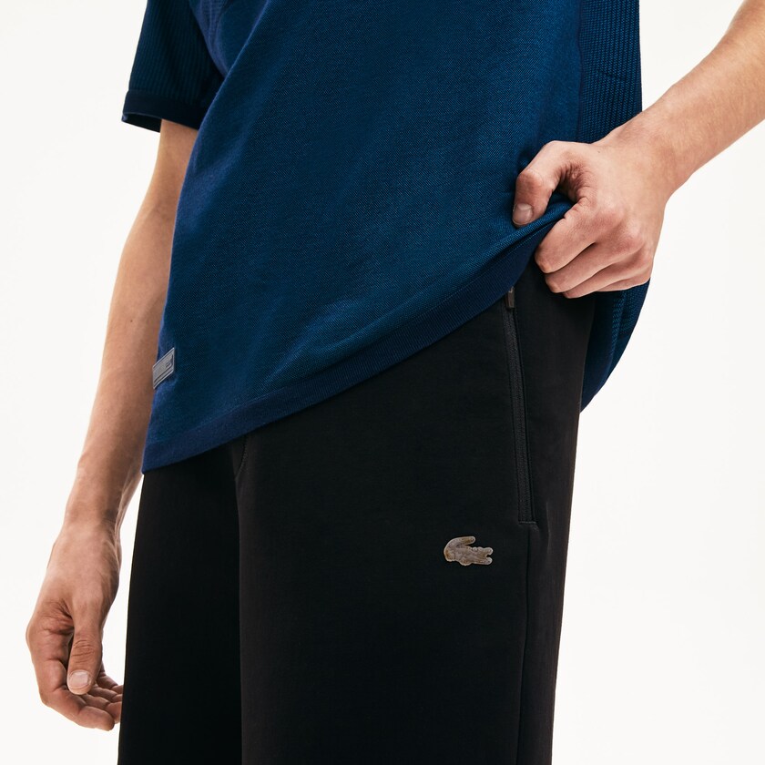 Men's Lacoste Black Shorts Motion Stretch Cotton Bermuda RE5-42154T7