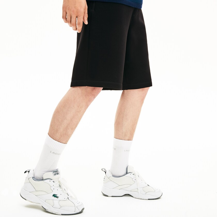 Men's Lacoste Black Shorts Motion Stretch Cotton Bermuda RE5-42154T7