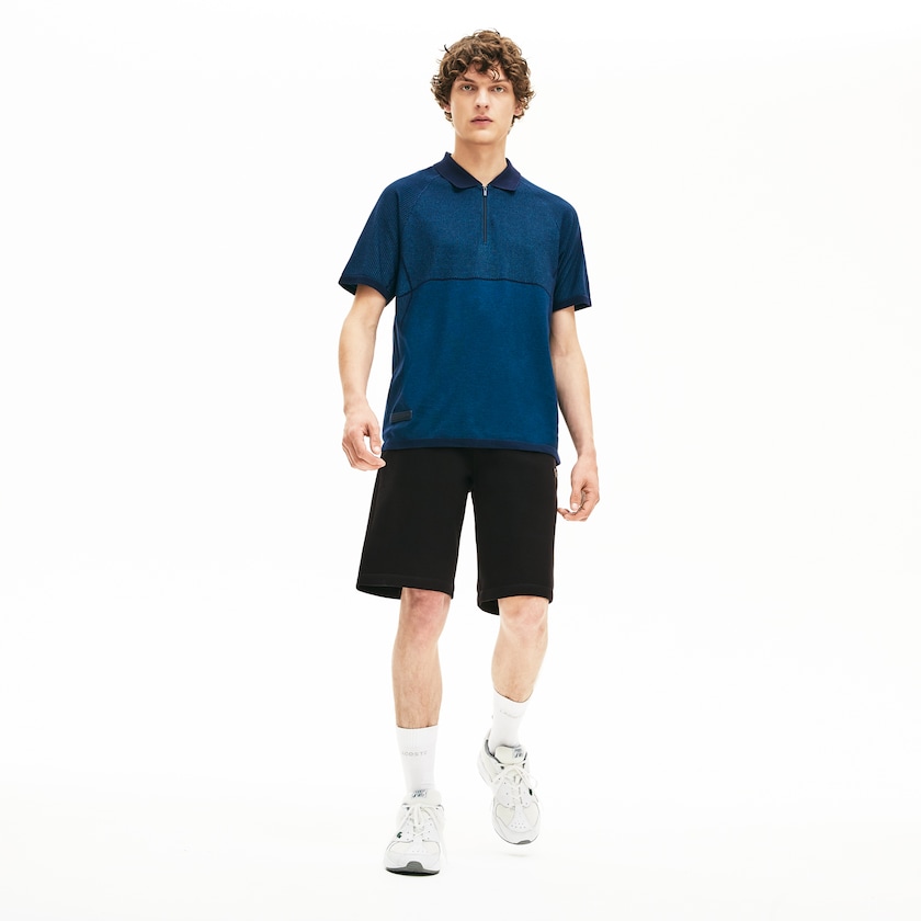 Men's Lacoste Black Shorts Motion Stretch Cotton Bermuda RE5-42154T7