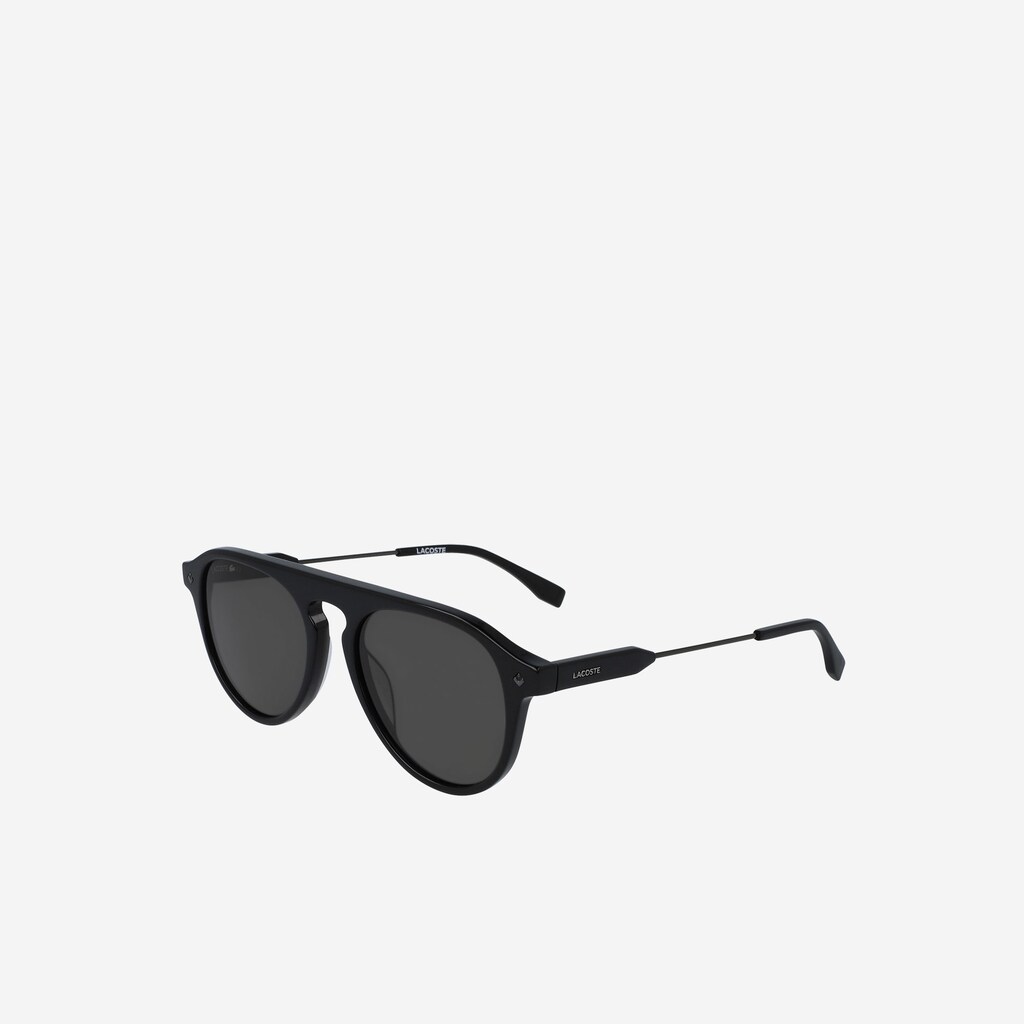 Men's Lacoste Black Sunglasses Oval Acetate One Top Bridge OD9-47224A2