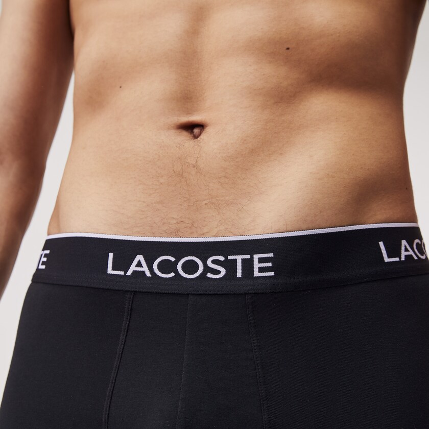 Men's Lacoste Black Briefs Pack Of 3 Casual Black Boxer GD5-47954O3