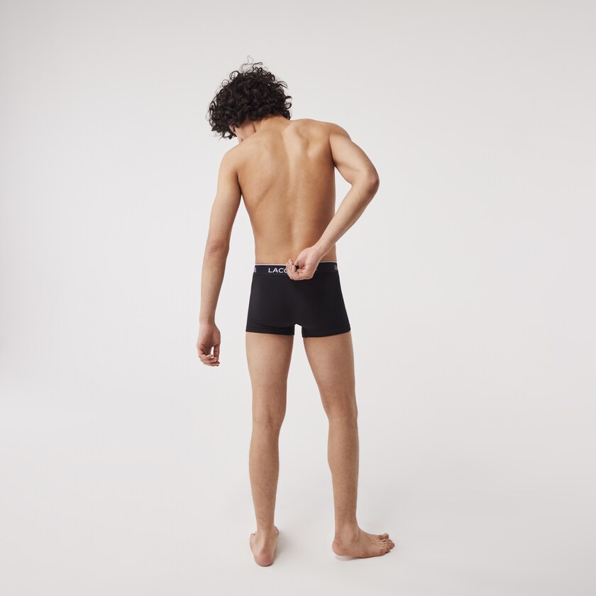Men's Lacoste Black Briefs Pack Of 3 Casual Black Boxer GD5-47954O3