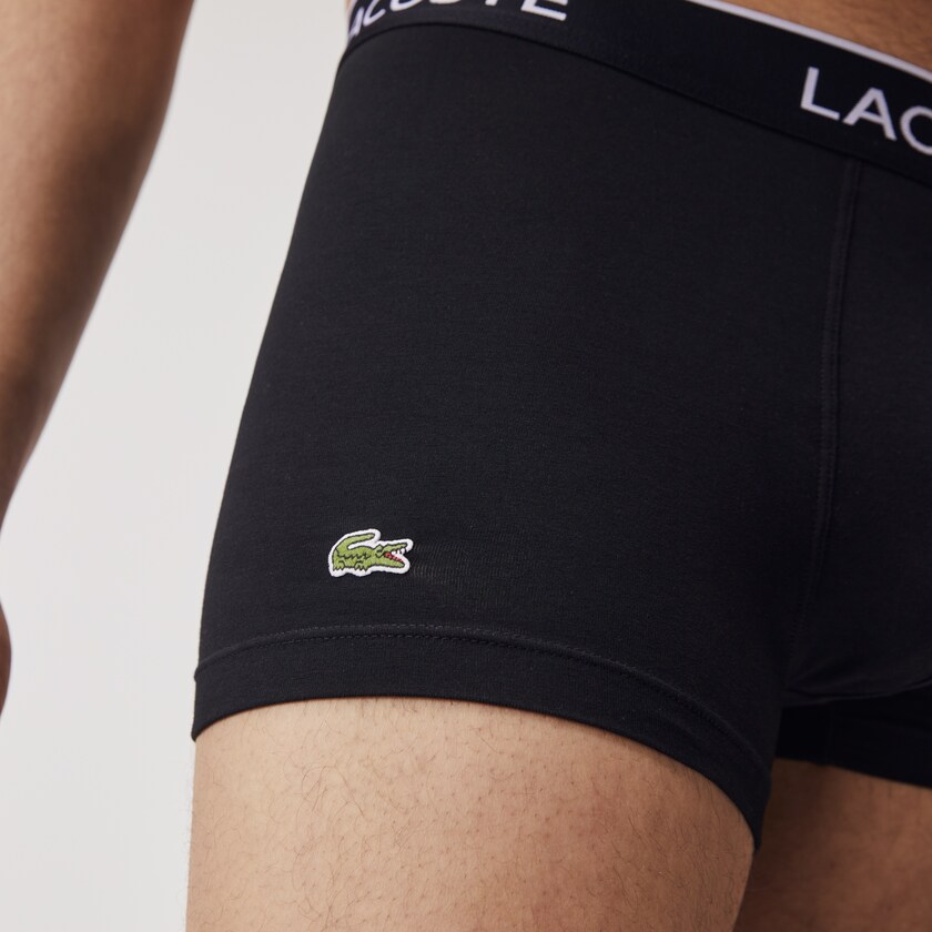 Men's Lacoste Black Briefs Pack Of 3 Casual Black Boxer GD5-47954O3