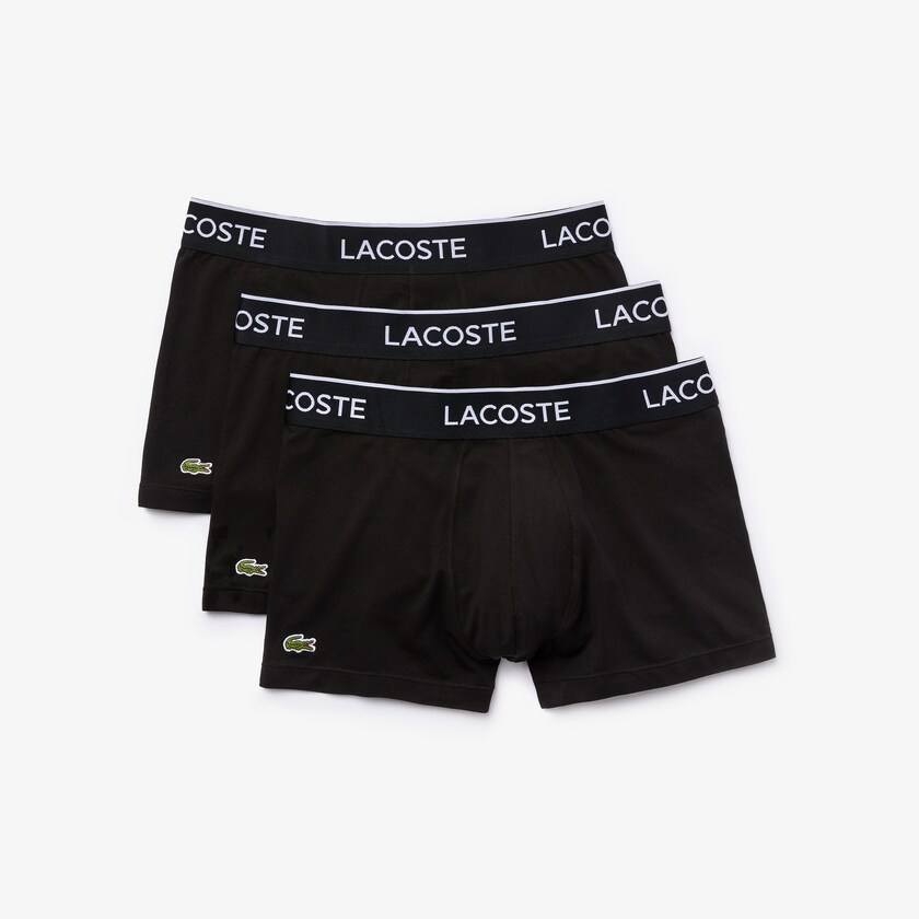 Men's Lacoste Black Briefs Pack Of 3 Casual Black Boxer GD5-47954O3