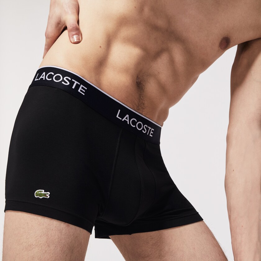 Men's Lacoste Black Briefs Pack Of 3 Casual Black Boxer GD5-47954O3
