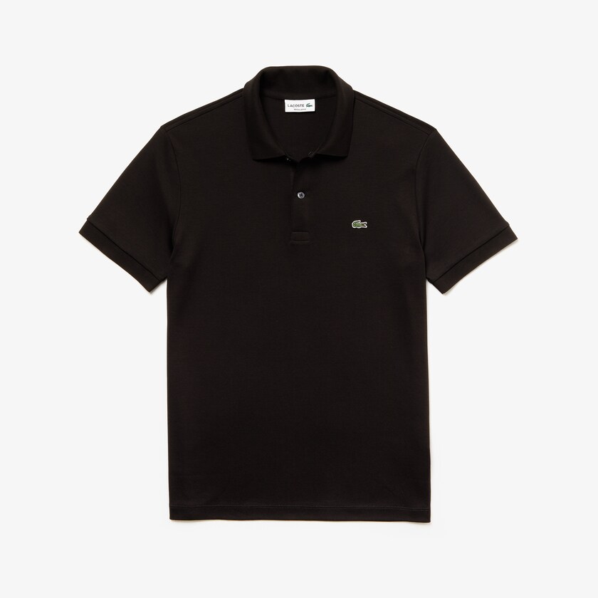 Men's Lacoste Black Polo Shirts Regular Fit Soft Cotton LL3-91959P9